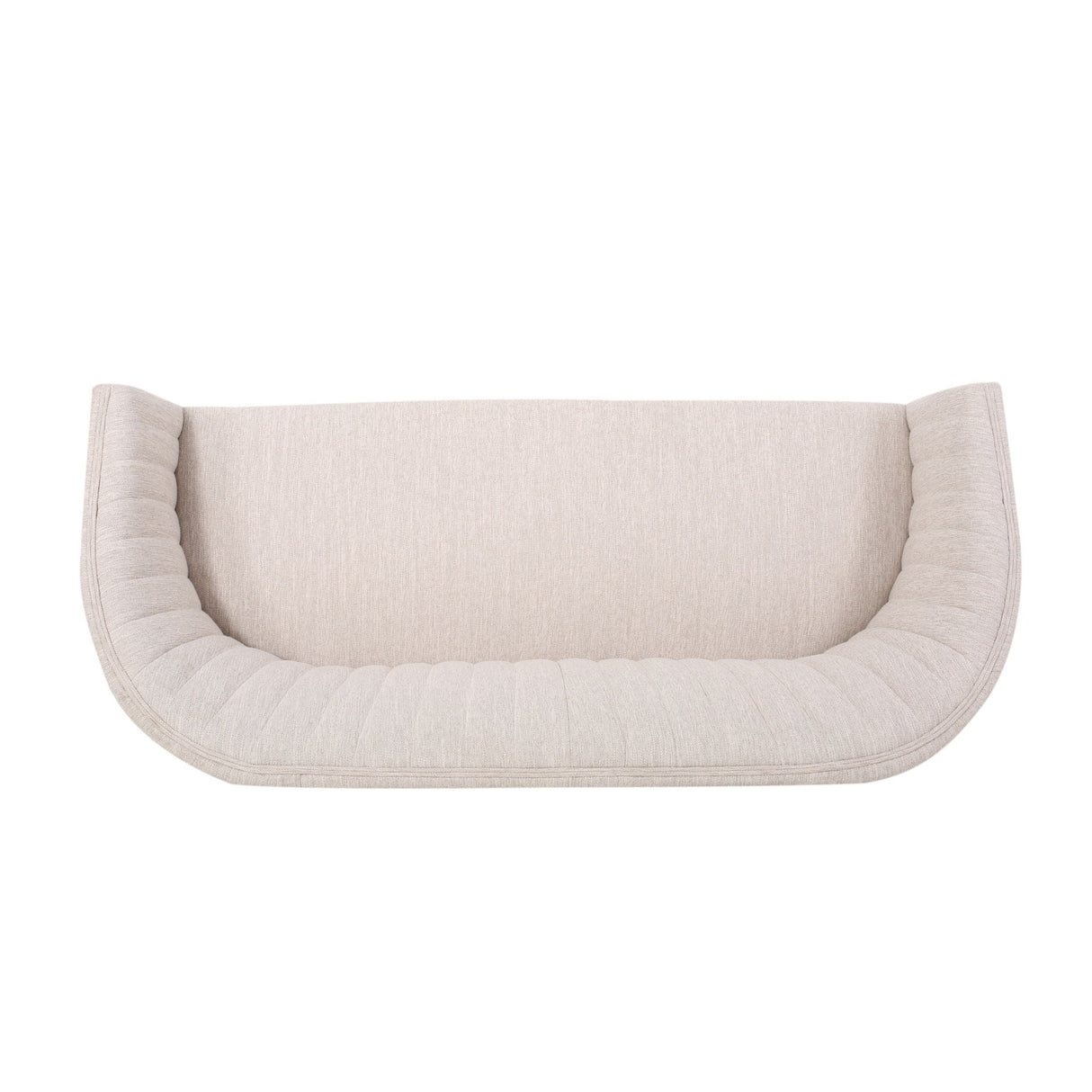 Mid Century Modern Loveseat With Channel Stitched Backrest