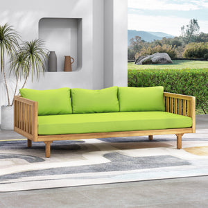 Claremont 3 Seater Daybed Teak Acacia Wood Water Resistant Cushions