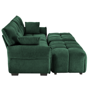 2 Seater Sofa Set With 2 Ottomans And Throw Pillows