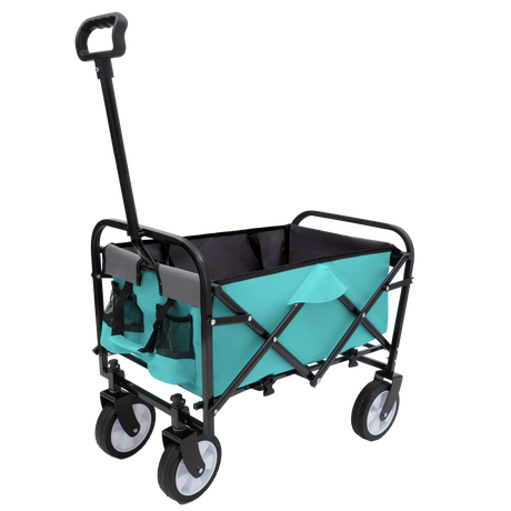 Minimeetall Strap Series Collapsible Wagon Cart – 225lb capacity, Teal