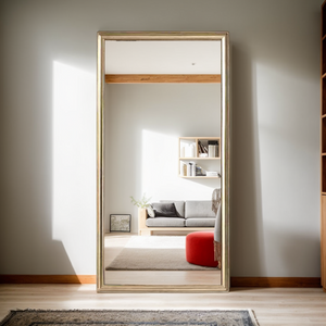 70' x 32' Gold Full Length Floor Mirror with PS Frame, Large Wall Mounted or Leaning Body Mirror for Bedroom, Living Room, Entryway