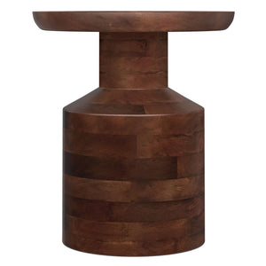Handcrafted Wooden Accent Table with Sculptural Design - Multiple Colors