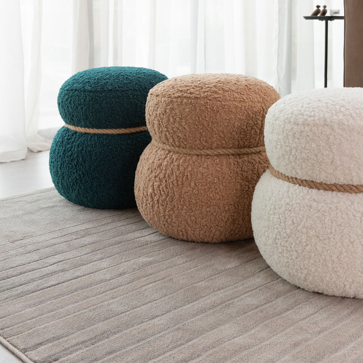 Snowman Stool With Cushion And Solid Wood Frame