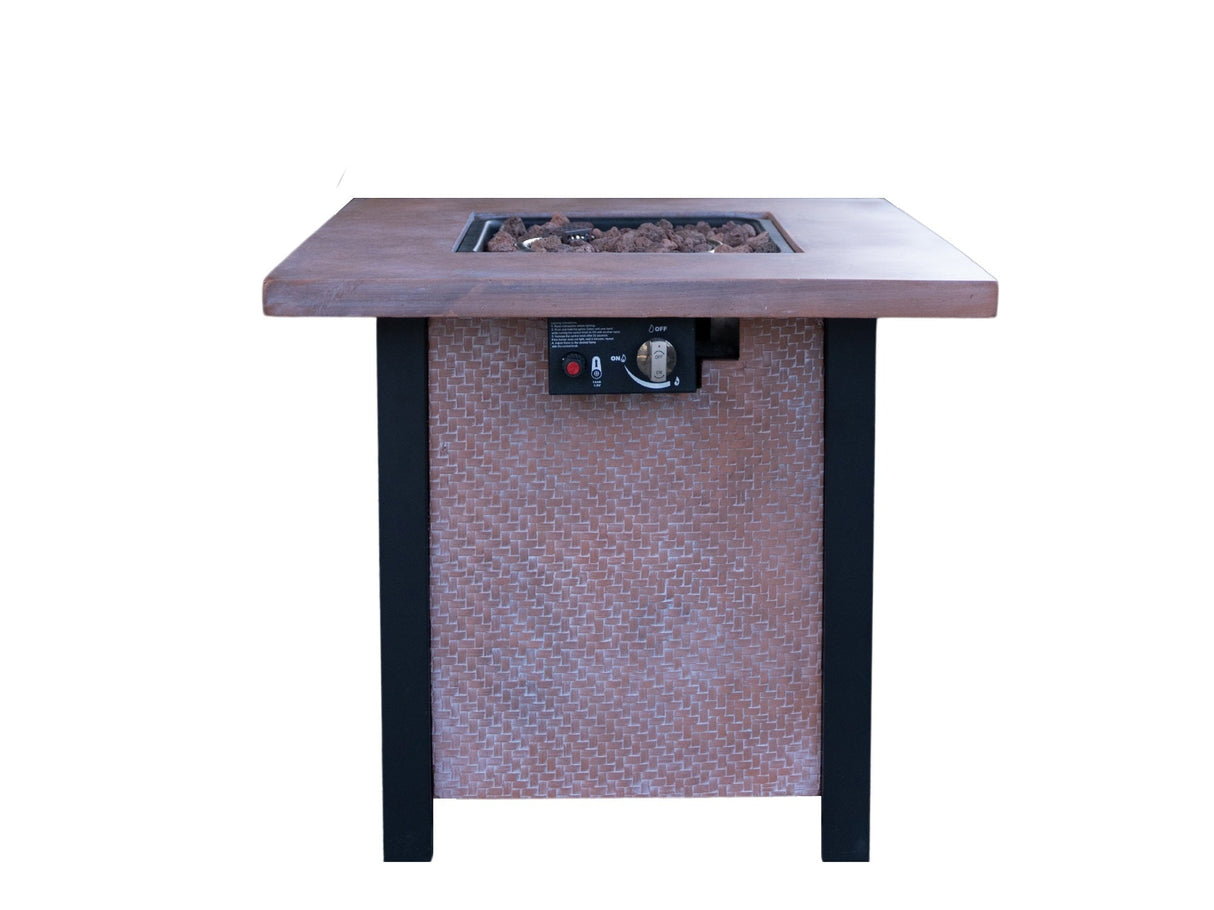 25'' H Outdoor Patio Propane Gas Fire Pit Table - 50,000 BTU High-Temperature-Resistant