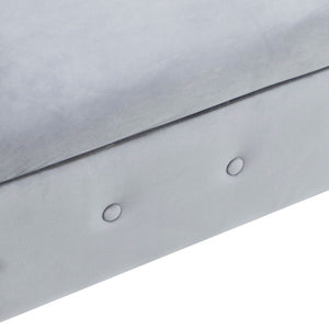 Chaise Lounge Indoor, Lounge Chair For Bedroom With Storage & Pillow, Modern Upholstered Rolled Arm Chase Lounge For Sleeping With Nailhead Trim For Living Room Bedroom Office
