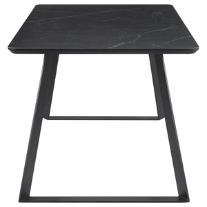 Smith - Rectangular Top Dining Table With 3 Drawers - Black