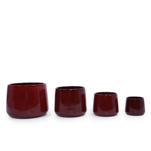 4 Pieces Planter Pot Set - Bean Paste Red