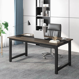 Large Computer Desk With Steel Frame For Home Office Workstation