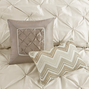 7 Piece Tufted Comforter Set Ivory Full