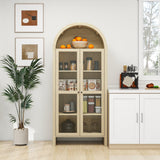 70.28" Tall Arched Kitchen Pantry Cabinet