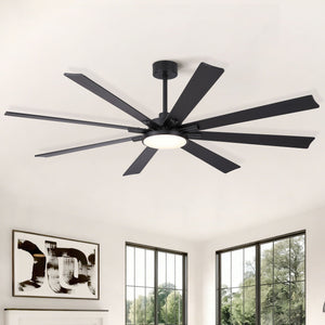 Large Ceiling Fan With Dimmable LED Light 8 Blades Remote Control, Reversible DC Motor