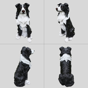 Outdoor Garden Border Collie Dog Statue Greeter