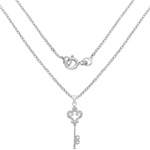 0.10 Carat Genuine White Diamond .925 Sterling Silver Pendant