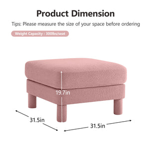 Modern Pink Polyester Ottoman