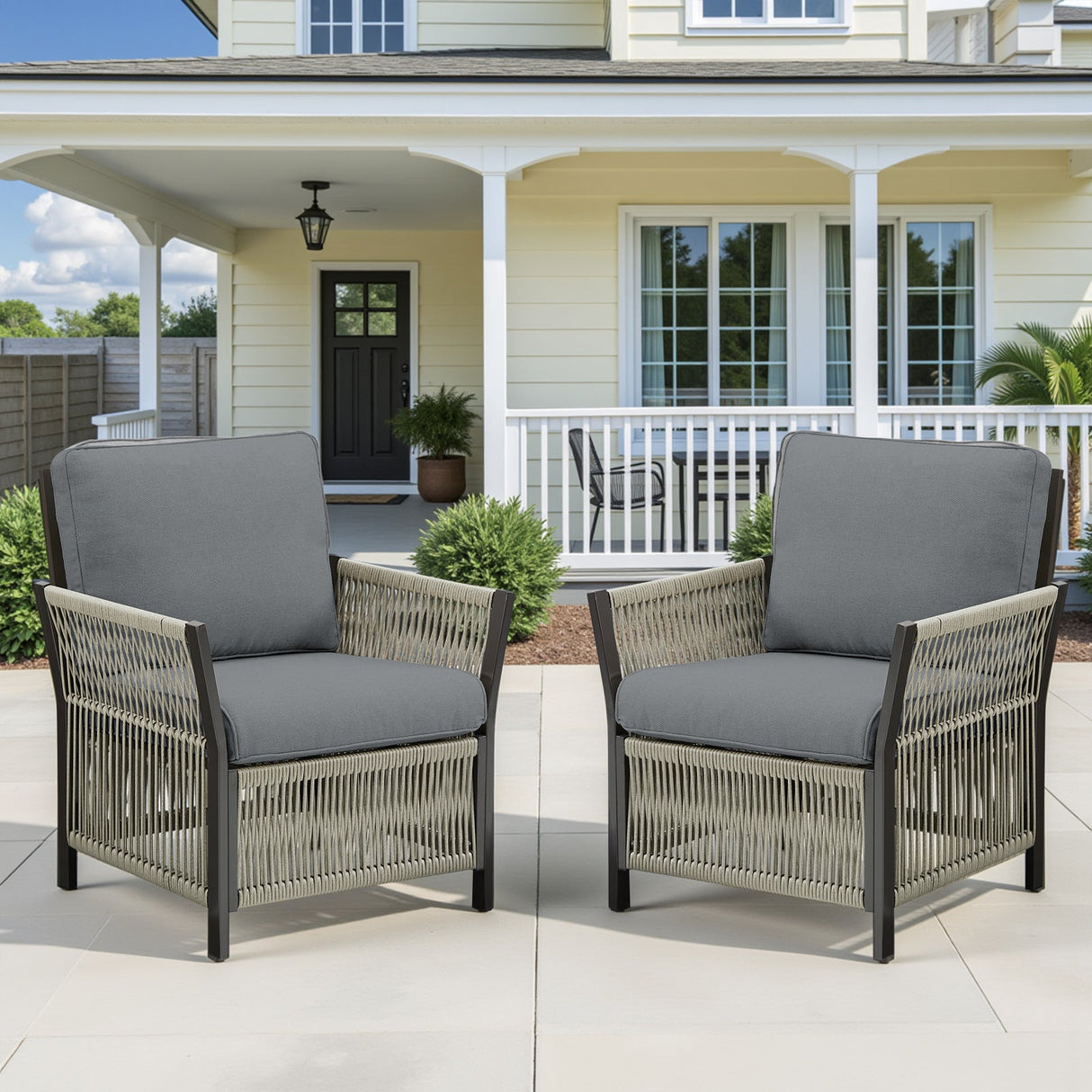 Outdoor Patio Arm Chairs Set of 2