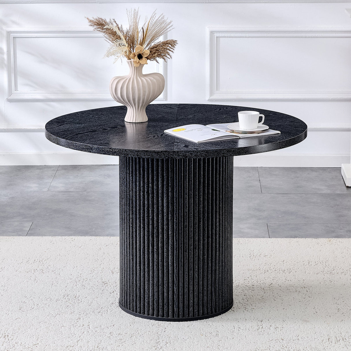 Modern Spliced Circular Dining Table with 42 Inch Diameter