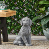 MGO Dog Statue, Outdoor Stone Gray, No Assembly Required