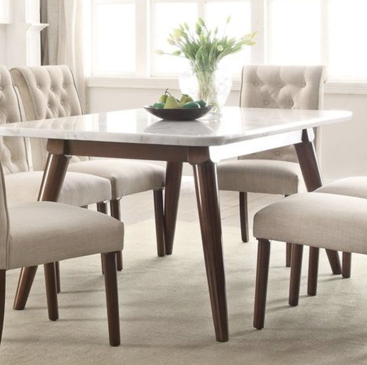 Gasha Marble Top Dining Table - White