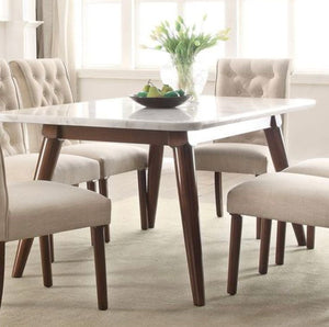 Gasha Marble Top Dining Table - White