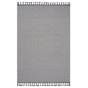 Guros - 6' X 9' Medallion Indoor / Outdoor Area Rug - White / Ivory