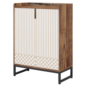 5 Tier Shoe Cabinet With Doors, Compact Entryway Storage Organizer