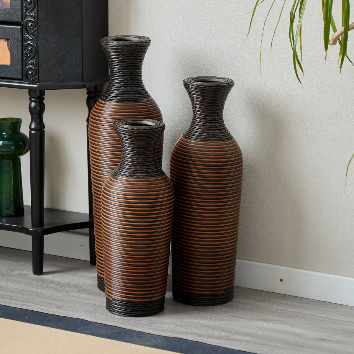 Classic And Neat Floor Vase, High Independent Flower Stand (Set of 3)