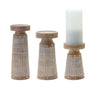 Etched-wood-design-candle-holder-(set-of-3)-Candle-Holders