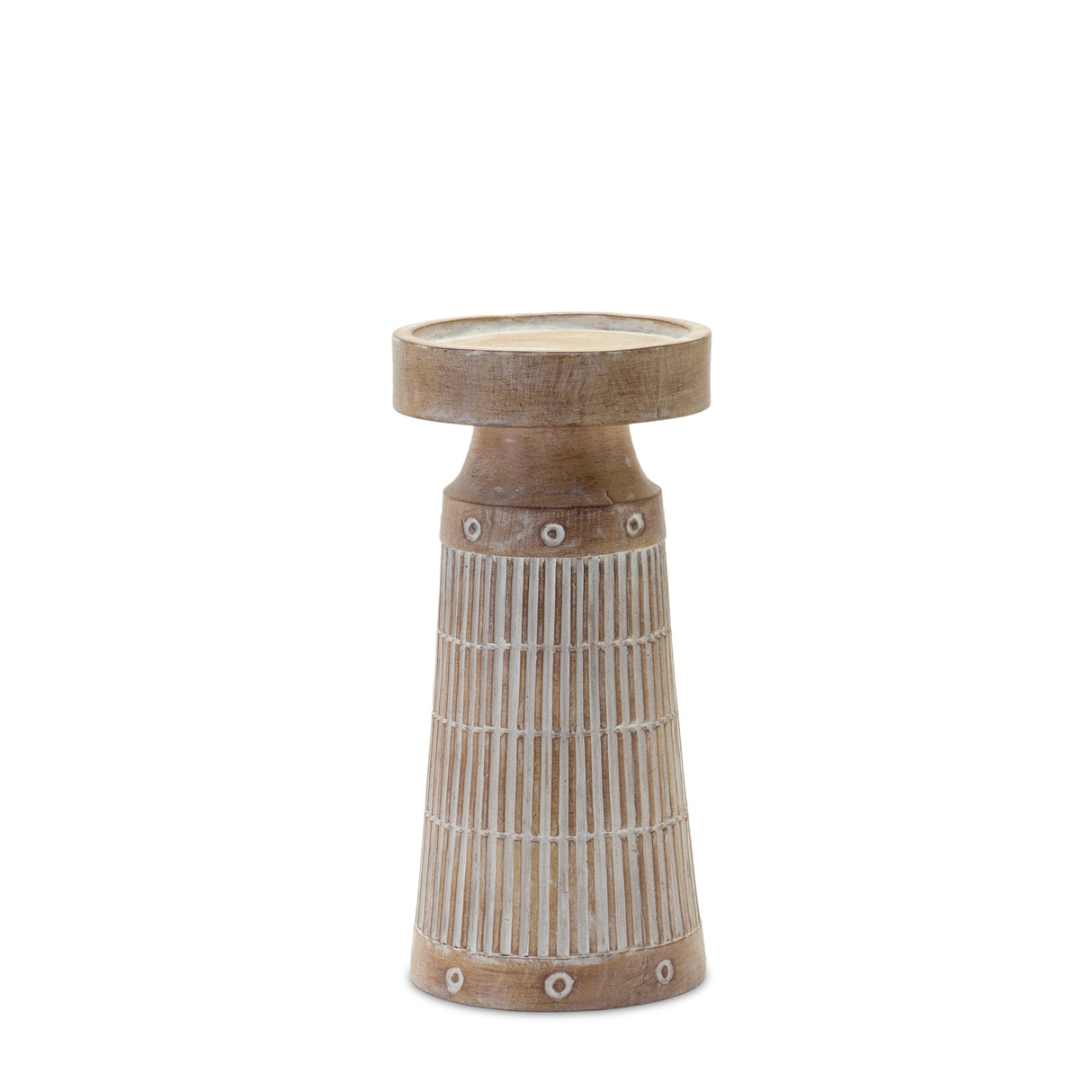 Etched wood design candle holder (set of 3)