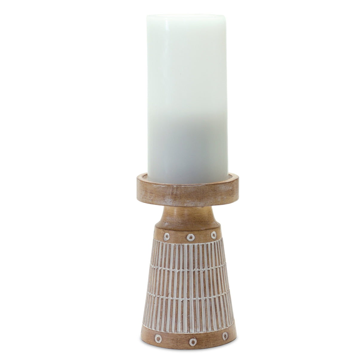 Etched wood design candle holder (set of 3)