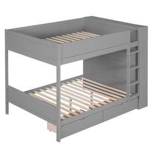 Bunk Bed With 2 Drawers And Multi Layer Cabinet