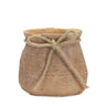Stone planter with burlap bag design 6.25"h