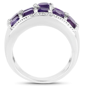 2.80 Carat Genuine Amethyst .925 Sterling Silver Ring