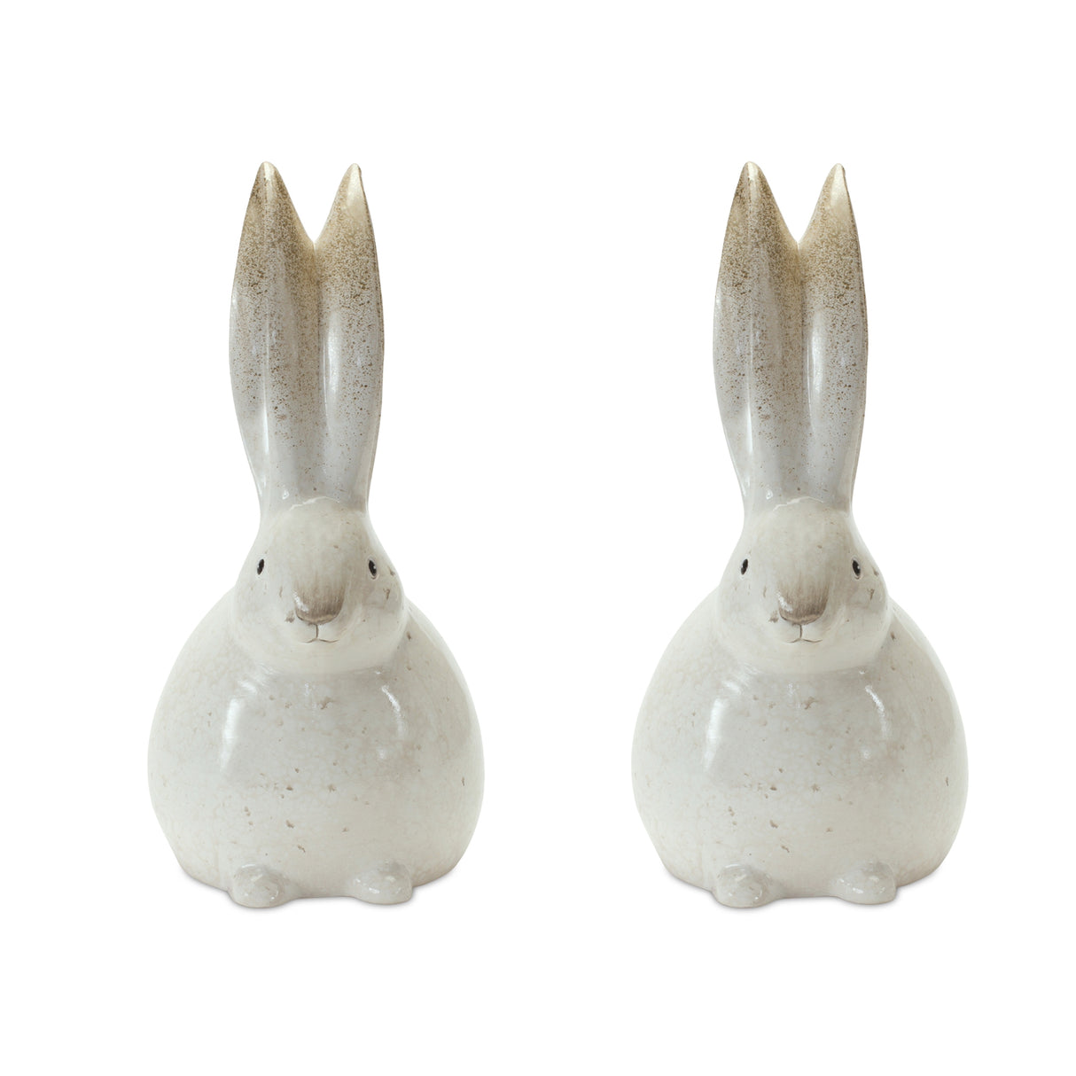Rustic terra cotta bunny figurine (set of 2)