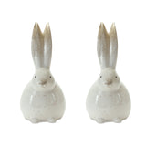 Rustic terra cotta bunny figurine (set of 2)
