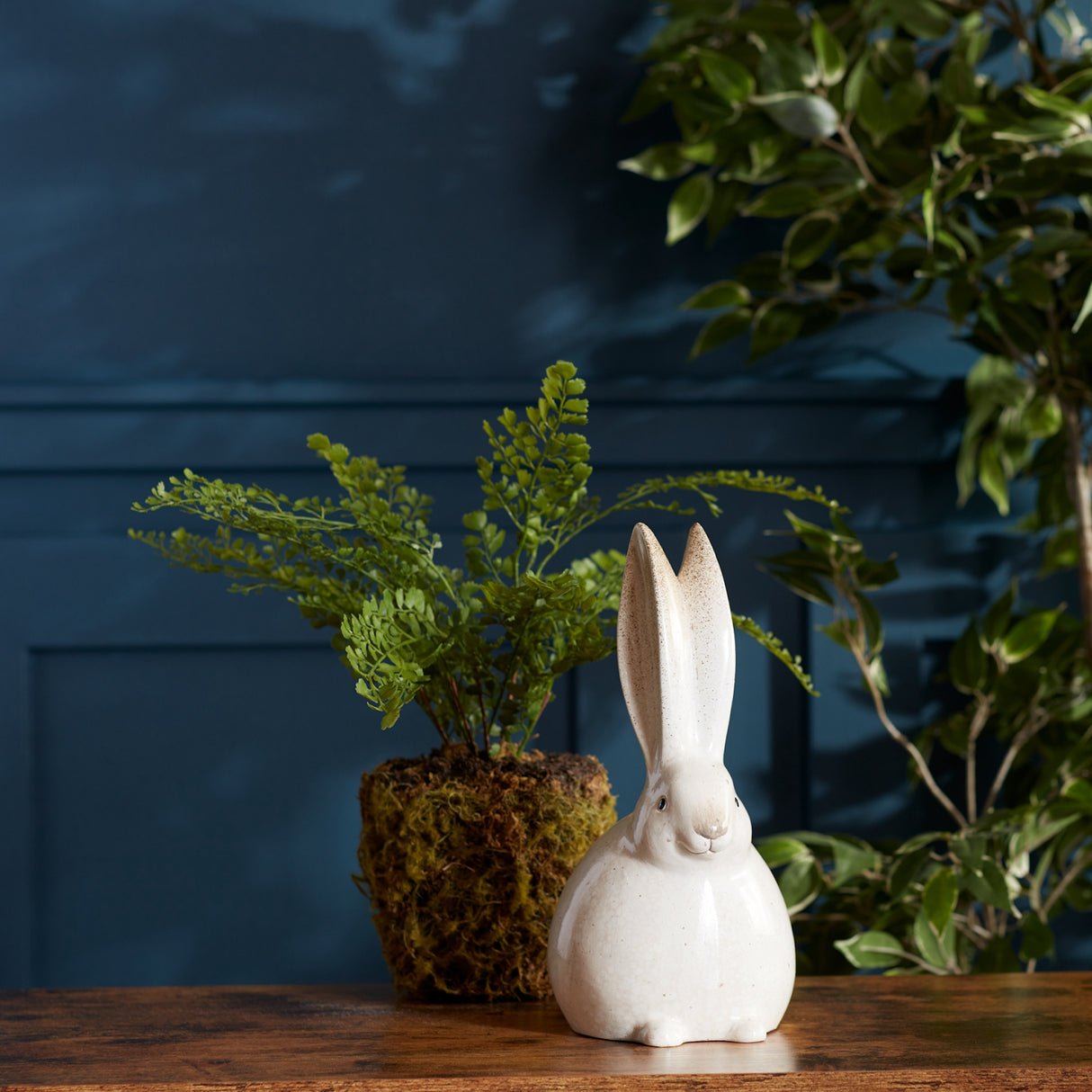 Rustic terra cotta bunny figurine (set of 2)