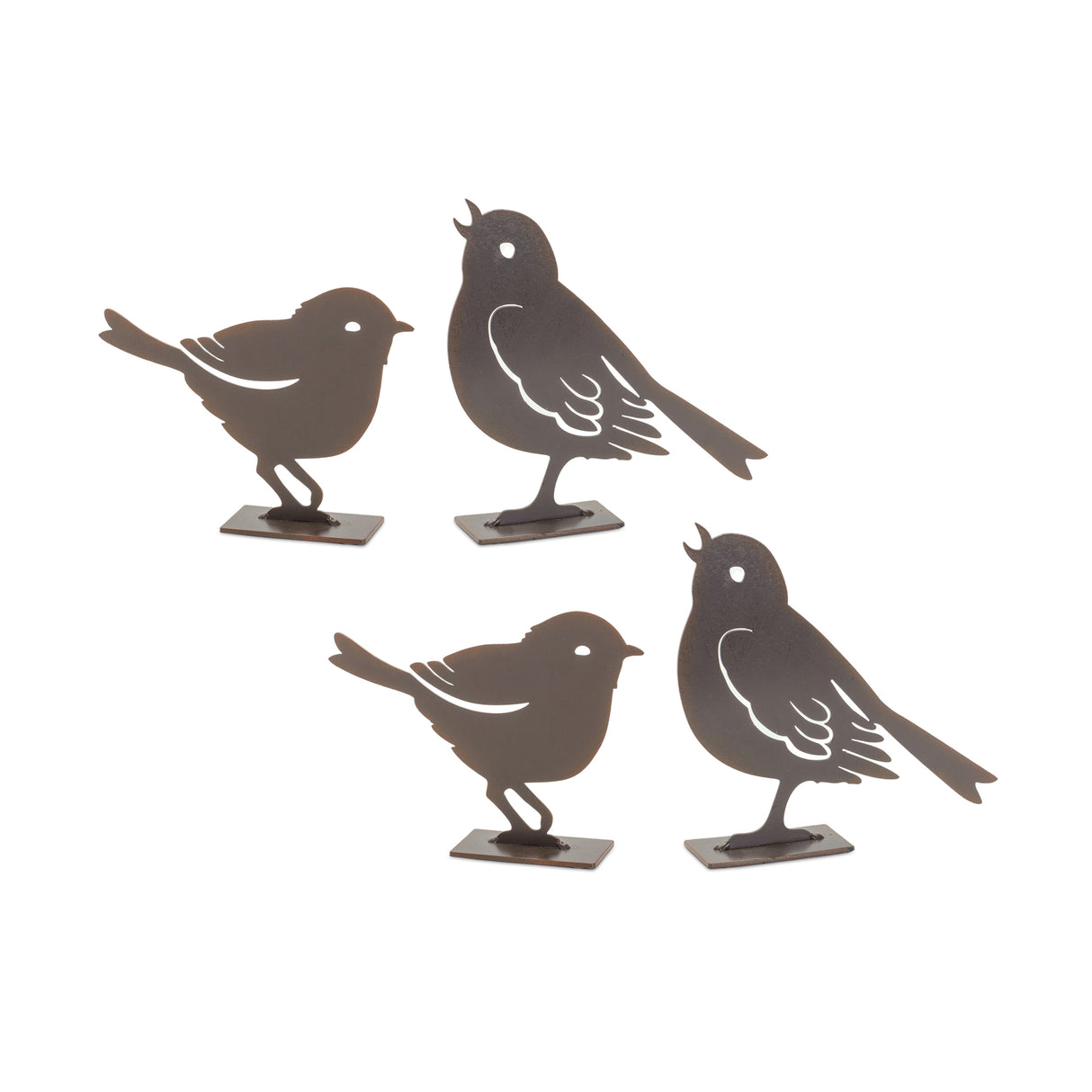 Metal cut out  bird figurine (set of 2)
