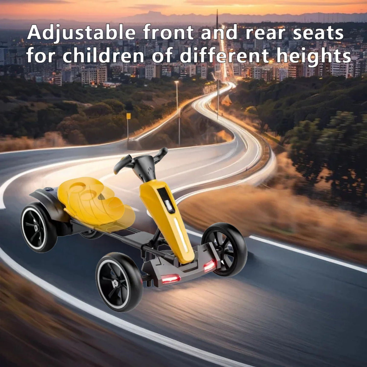 Electric Kids Pedal Go Kart With Adjustable Seat and Foldable Design
