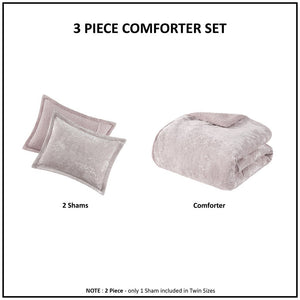 King/Cal King Crushed Velvet Sherpa Reversible Comforter Set