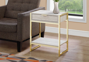 Accent Side Table With Storage Drawer And Spacious Tabletop