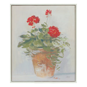 Framed Potted Geranium Print (Set of 2)