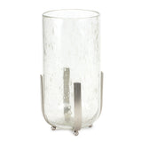 Bubbled-Glass-Vase-Candle-Hurricane-with-Metal-Stand-Candle-Holders