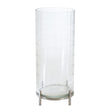 Patterned-Glass-Candle-Holder-with-Metal-Stand-Candle-Holders