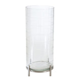 Patterned-Glass-Candle-Holder-with-Metal-Stand-Candle-Holders