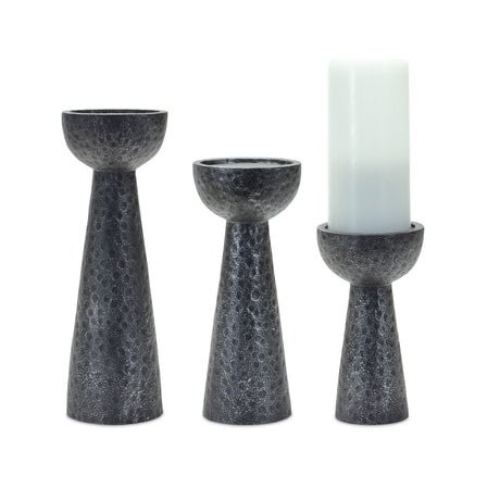 Hammered-design-candle-holder-(set-of-2)-Candle-Holders