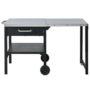 Foldable Outdoor Kitchen Cart With Storage For Patio