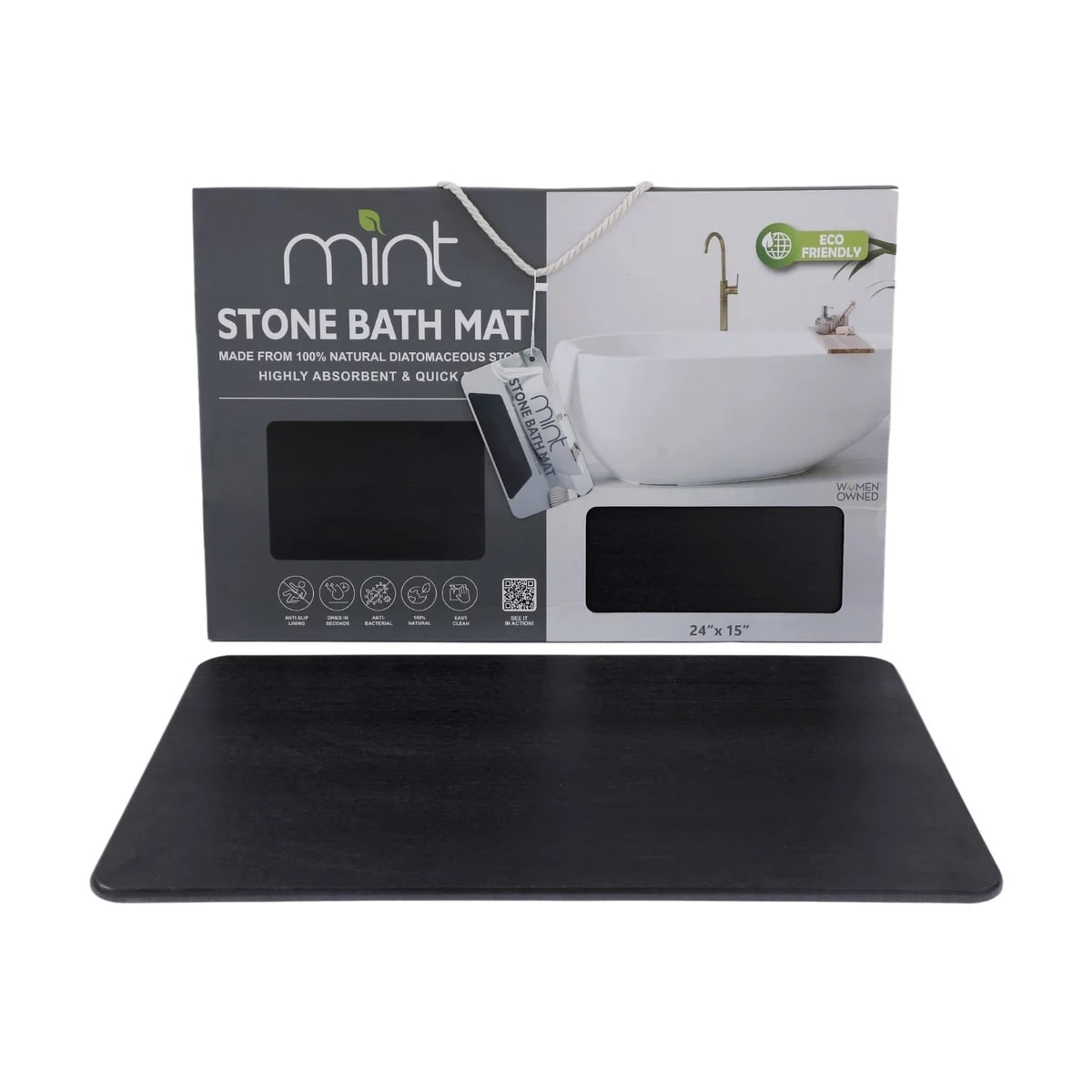24'' x 15'' Diatomaceous Quick-Drying Stone Bath Mat