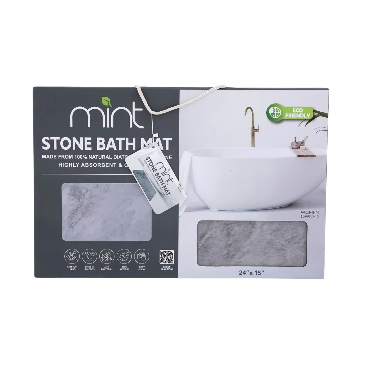 24'' x 15'' Diatomaceous Quick-Drying Stone Bath Mat