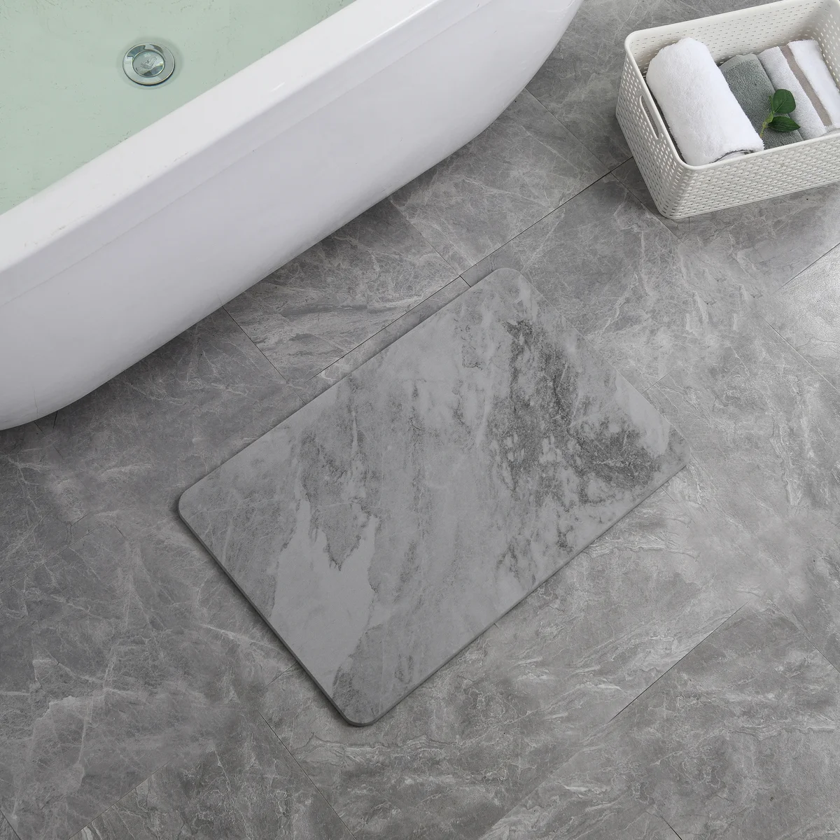 24'' x 15'' Diatomaceous Quick-Drying Stone Bath Mat