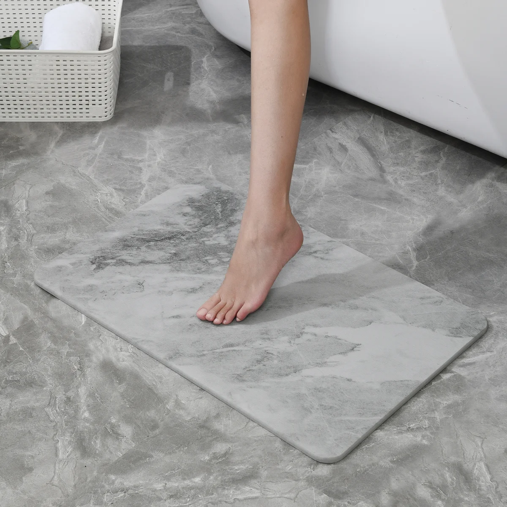 4 Colors! - 24" x 15" Diatomaceous Quick-Drying Stone Bath Mat