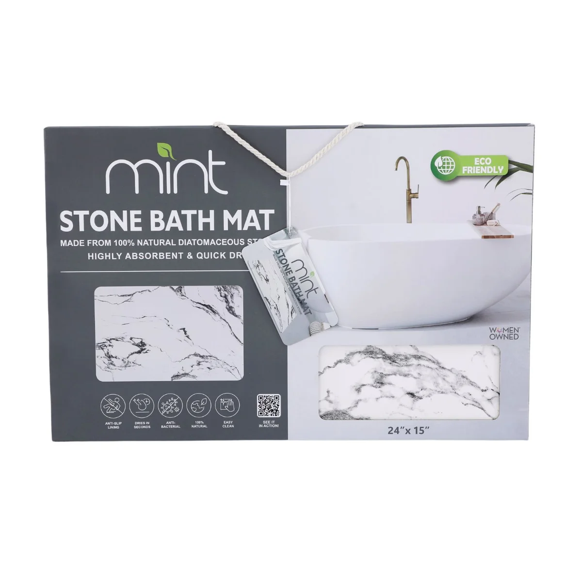 24'' x 15'' Diatomaceous Quick-Drying Stone Bath Mat